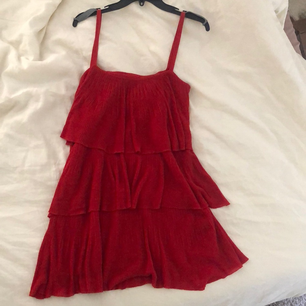 ZARA | red soft yarn shift dress